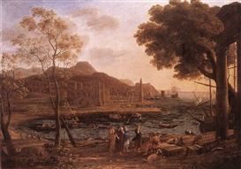 Claude Lorrain, Harbour Scene with Grieving Heliades
