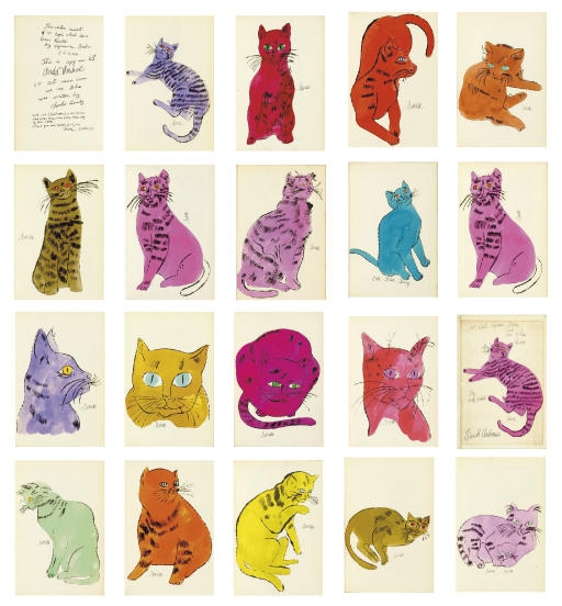 Andy Warhol,  25 Cats Name[d] Sam and One Blue Pussy , New York, The Artist, circa 1954, (Feldman & Schellmann IV.52A-68A)