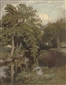 Lionel Bicknell Constable, A wooded river landscape
