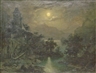 Carl Gustav Carus, (Zugeschrieben) Seelandschaft im Mondschein