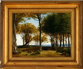 Carl Frederik Aagaard, A summer day with a glade and and a view to the sea