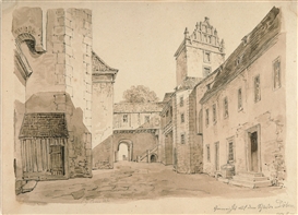 Carl Gustav Carus, Innerer Hof auf Schloss Döben.