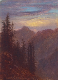 Carl Gustav Carus, ABENDLICHE MITTELGEBIRGSLANDSCHAFT