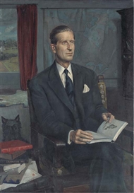 Douglas Anderson, Portrait of Lord Tweedsmuir, reading in a study