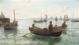 Hamilton Macallum, Lobster fishermen leaving harbour