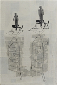 Mark Manders, Collage with Fake Newspapers