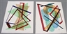 Dwinell Grant, Two Non-Objective colored ink drawings