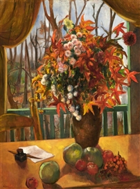 Bernard Karfiol, Flowers on Balcony