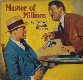 Lejaren à Hiller, Pulp magazine cover: Man shooting another through table