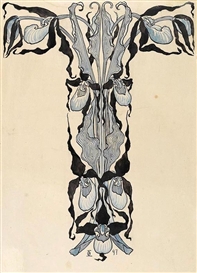 Otto Eckmann, 2 Bll.: Ornamententwurf für die "Jugend"`