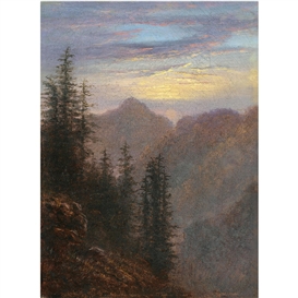 Carl Gustav Carus, Abendliche Mittelgebirgslandschaft (Mountain Landscape at Dusk)