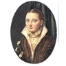Lucia Anguissola, PORTRAIT OF SOFONISBA ANGUISSOLA, HALF LENGTH, WEARING A RED DOUBLET OVER A CREAM SHIRT, WITH BLUE PEARL-DROP EARINGS