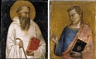 Bernardo Daddi, SAINT BENEDICT, HALF LENGTH, HOLDING A STAFF AND A BOOK; A YOUNG APOSTLE, HALF LENGTH, HOLDING A BOOK