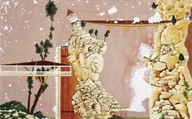 Jay Davis, Untitled (Two Rocks with Faces, Gazebos, Flattened Gazebo, and White Crystals)