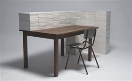 Mark Manders, Table with Paper Walls (Reduced to 88%) 