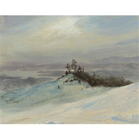 Frederic Edwin Church, WINTER ON THE HUDSON RIVER NEAR CATSKILL, NEW YORK