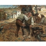 José Malhoa, O BARBEIRO DA ALDEIA (A CLOSE SHAVE)