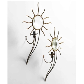 Andre Dubreuil, PAIR OF "SOLEIL" WALL APPLIQUES