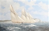 John J. Holmes, 'Britannia and Cicely racing in the Solent off the Needles'