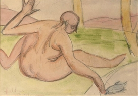 Lorser Feitelson, A nude fishing