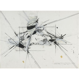 Barry Le Va, INSTALLATION DRAWING: TWISTED CHAIN (OF EVENTS): SKETCHING A POSSIBILITY