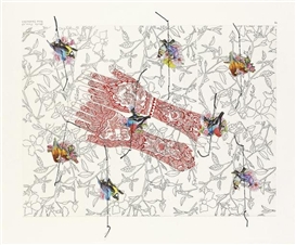 Ghada Amer, Reza Farkhondeh, Red Hand
