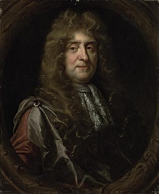 John Riley, Portrait of Sir John Buckworth, (c.1602-1687), bust-length, in a mantle and a lace collar, in a sculpted cartouche