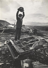 Philip Jones Griffiths, Boy Breaking Piano in South Wales Village, 1961