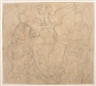 Franz von Matsch, „Melpomene“, design for a wall painting „Die Musen“ (The muses) in the dining room of the Palais Dumba, design for a coat-of-arms