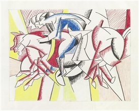 Elaine Sturtevant, Lichtenstein Study for Red Horseman
