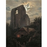 Carl Gustav Carus, RUINE ELDENA MIT HÜTTE BEI GREIFSWALD IM MONDSCHEIN (RUINS OF THE ELDENA MONASTERY, GREIFSWALD)