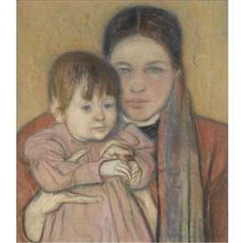 Stanislaw Wyspianski, THE ARTIST'S WIFE AND DAUGHTER