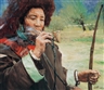 Wang Zhijie, An Old Woman Smoking Pipe