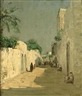 Giorgio Oprandi, Via a Derna: figures in an Oriental street, Derna, Libya