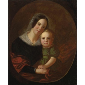 George Caleb Bingham, Mrs. George Caleb Bingham and Son, Newton