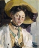 Martha Cunz, Portrait of a Woman with Straw Hat