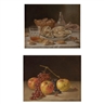 John F. Francis, Still Life with Oysters; Still Life with Grapes and Apples