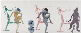 Nancy Spero, Triptych: Untitled