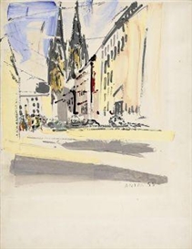 Anton Räderscheidt, View of the Cologne Cathedral