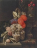 Cornelis de Heem, A still life of fruit on a stone panel