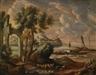 Venetian School, 18th Century, Southern seaport with ruins