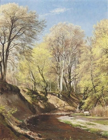Carl Frederik Aagaard, Deer at the bend of the river