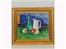 Wilgot Olsson, still life with pitcher, bottle and fruit