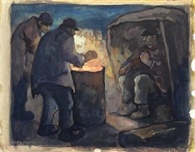 Eugene Higgins, Keeping warm