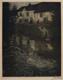 Frits Thaulow, Nocturnal River Scene