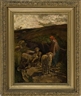American School, 19th Century, Young girl with flock of sheep