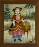 Thomas Attardi, Portrait of girl with deer in winter setting