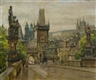 Jan Spacil-Zeranovsky, European street scene in spring, probably Prague
