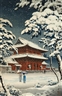 Tsuchiya Koitsu, Zozoji Temple in Snow
