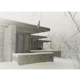 Pedro Guerrero, Pair of Photographs of Frank Lloyd Wright's Clarence Sondern House, Kansas City, Missouri
